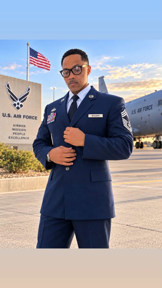 CMSgt Delmont Benjamin on the flight line